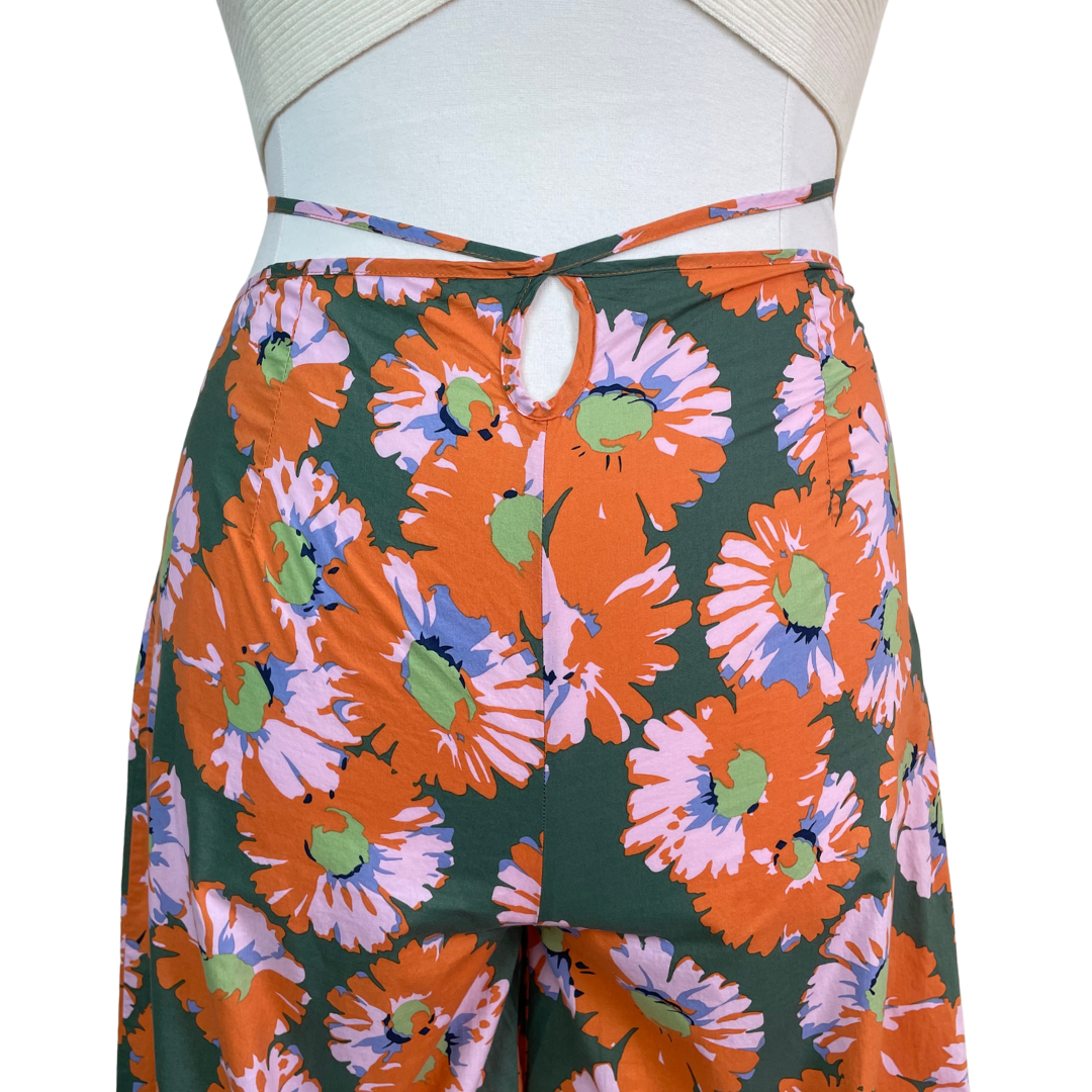 Floral Print High Waist Wide Leg Pants