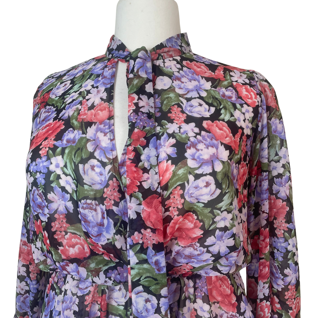 Floral Chiffon Peplum Blouse