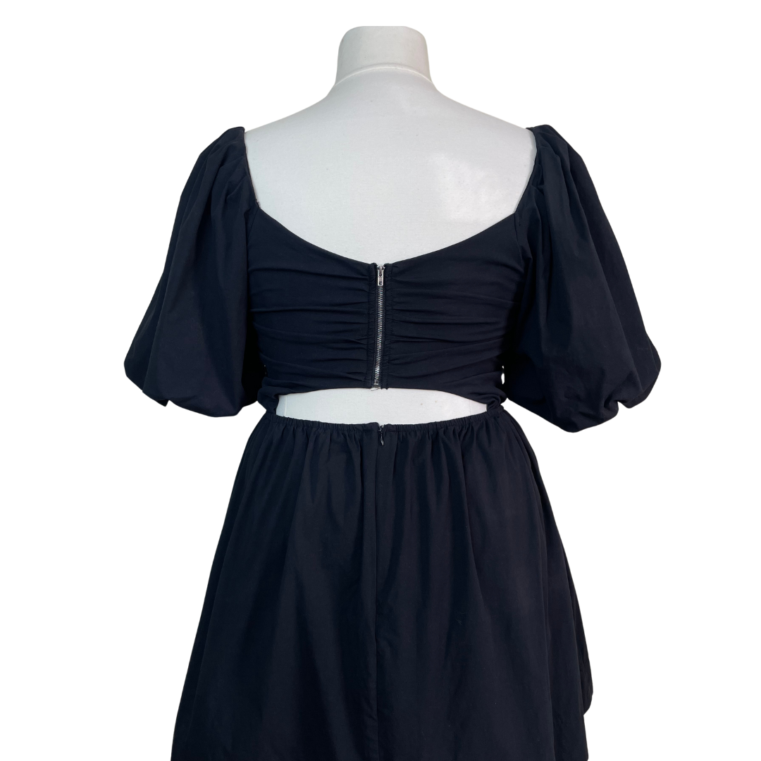 Puff Sleeve Plus Size Mini Dress