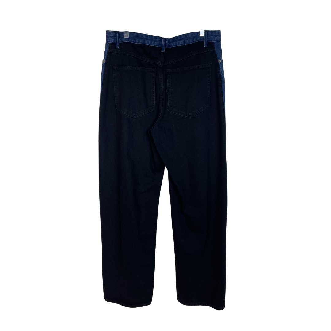 Two Toned Wide Leg Jeans