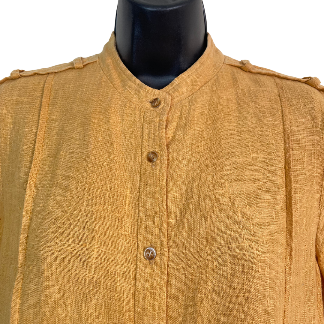 80s Vintage Linen Shirtdress