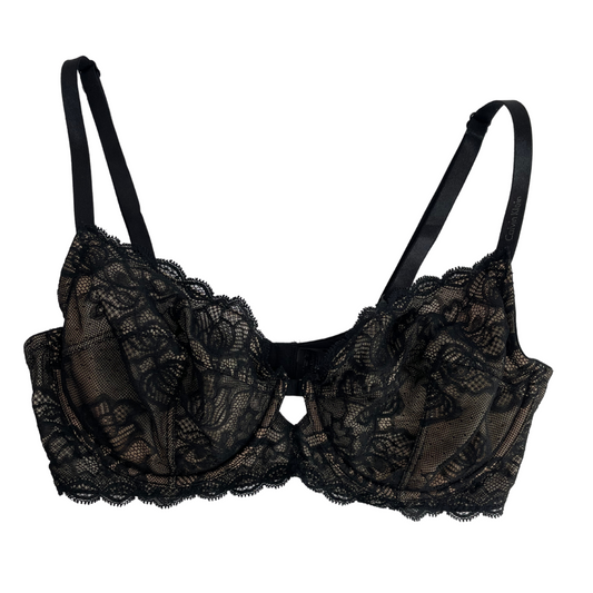 Black Lace Unlined Full Coverage Bra