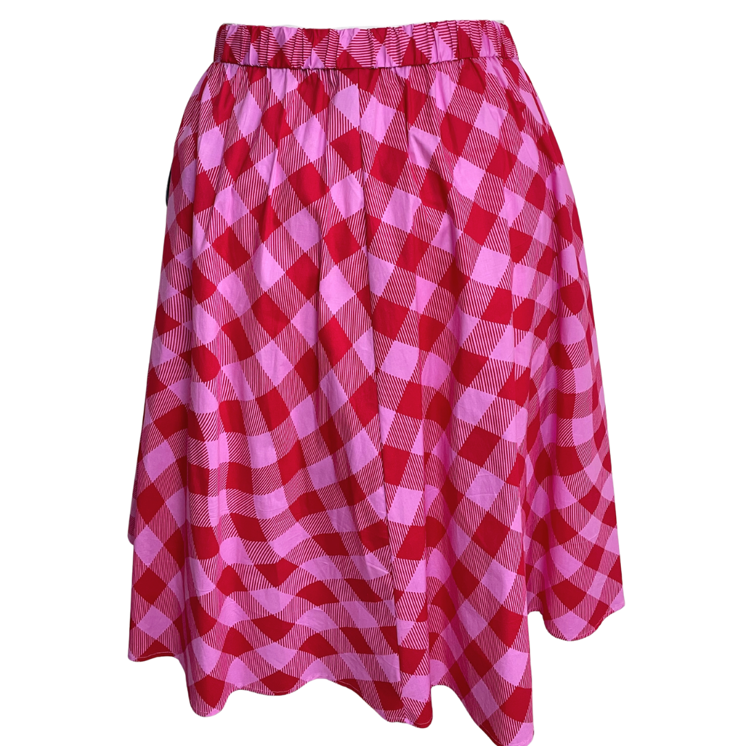 High Waisted Poplin Midi Plus Size Skirt