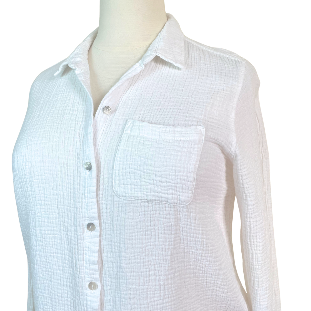 Cotton Muslin White Shirt