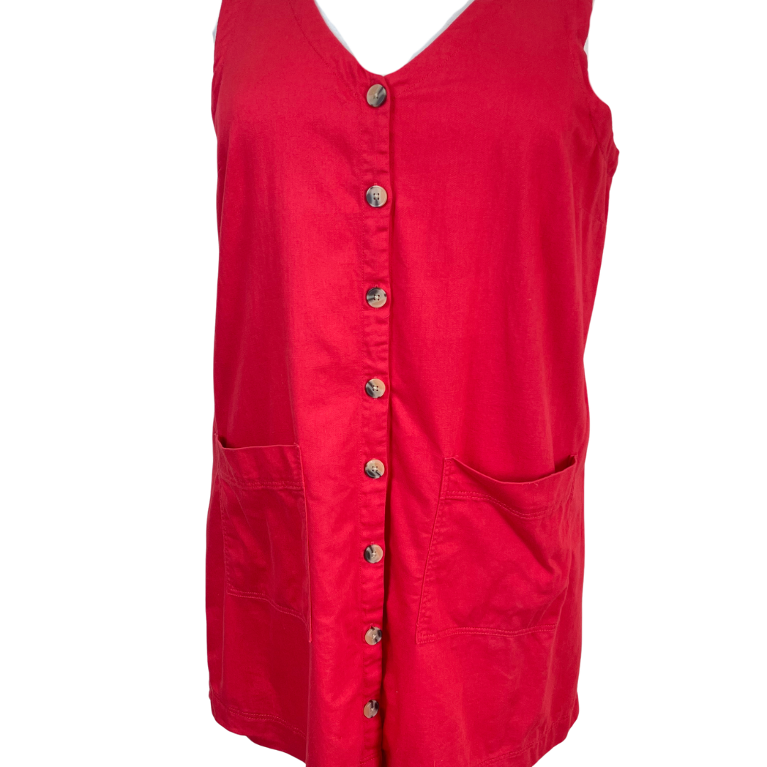 Sleeveless Button-Front Mini Dress
