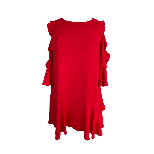 Red cold shoulder dress