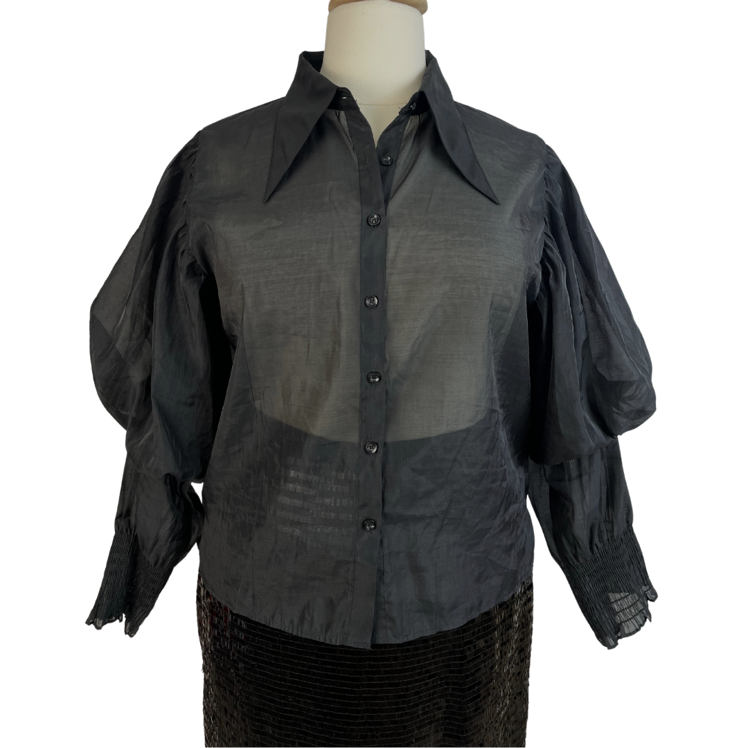 Sheer Victorian Puff Sleeve Blouse The Curvy Marketplace