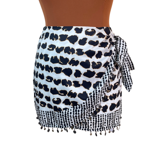 Animal Print Tassel Mini Skirt