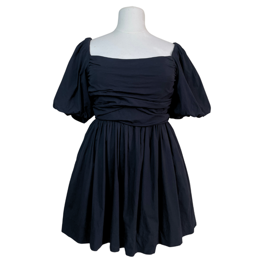 Puff Sleeve Plus Size Mini Dress