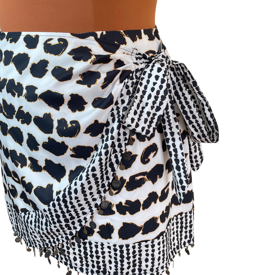 Animal Print Tassel Mini Skirt