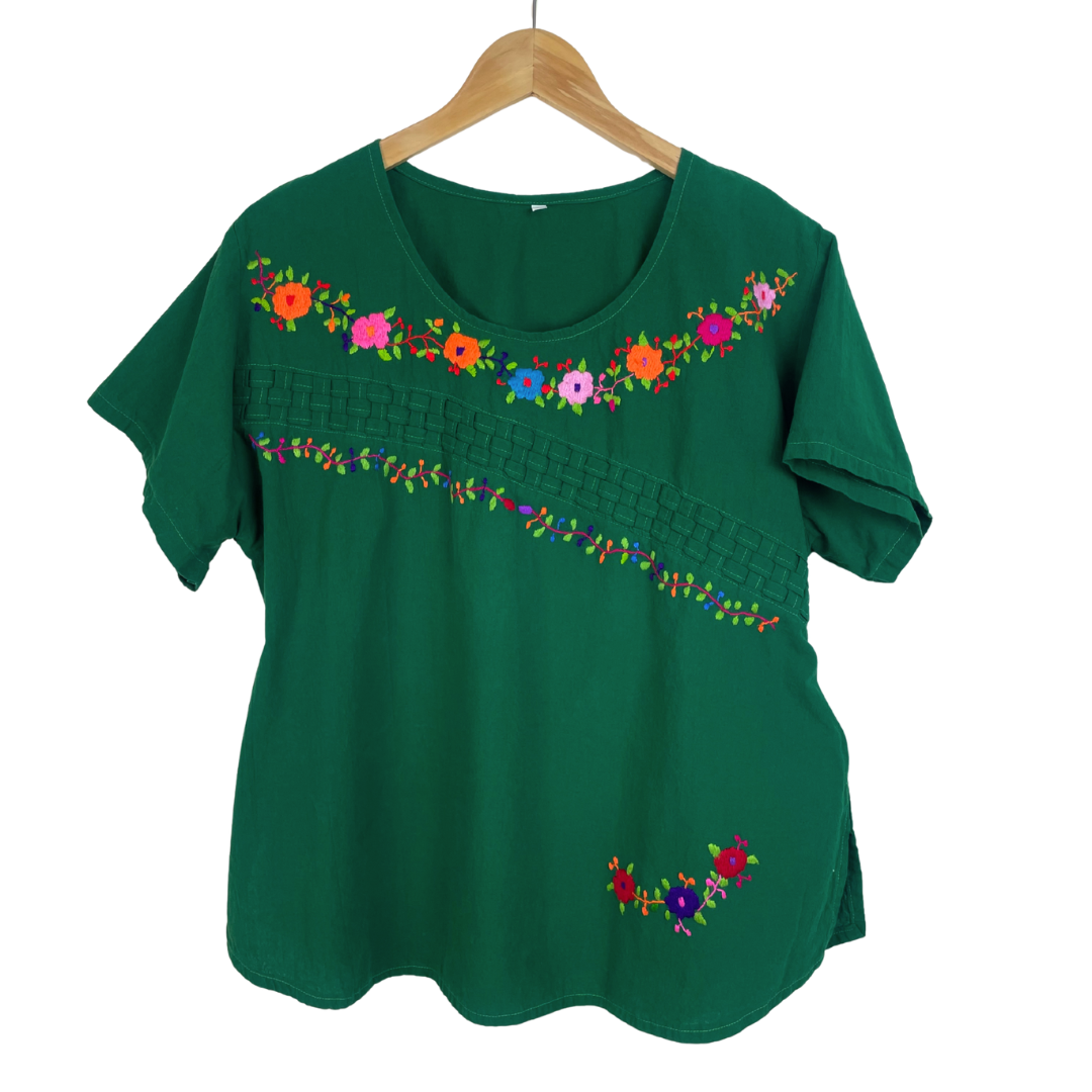 Embroidered Peasant Top