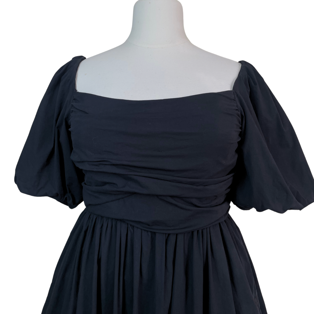 Puff Sleeve Plus Size Mini Dress