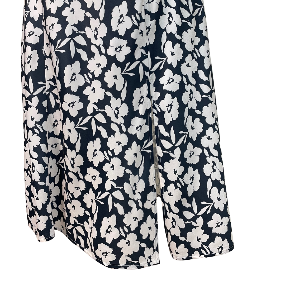 V-Neck Bowknot Floral Split Maxi Dress