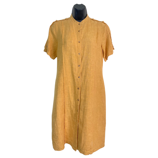 80s Vintage Linen Shirtdress