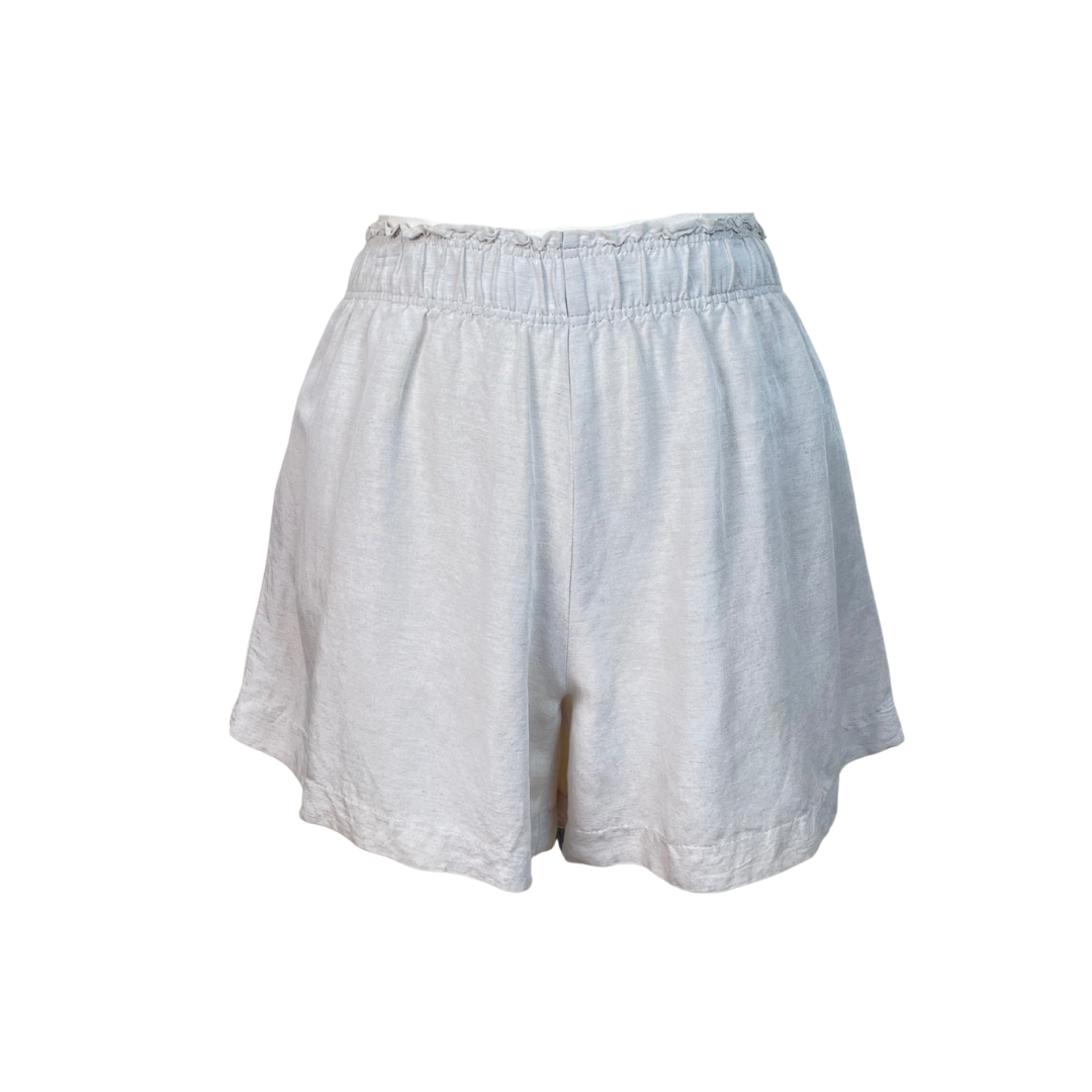 Linen Blend Wide Leg Shorts