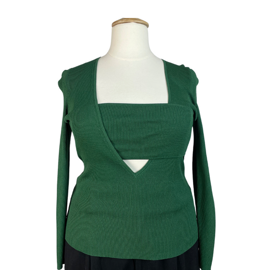 Green Cutout Sweater