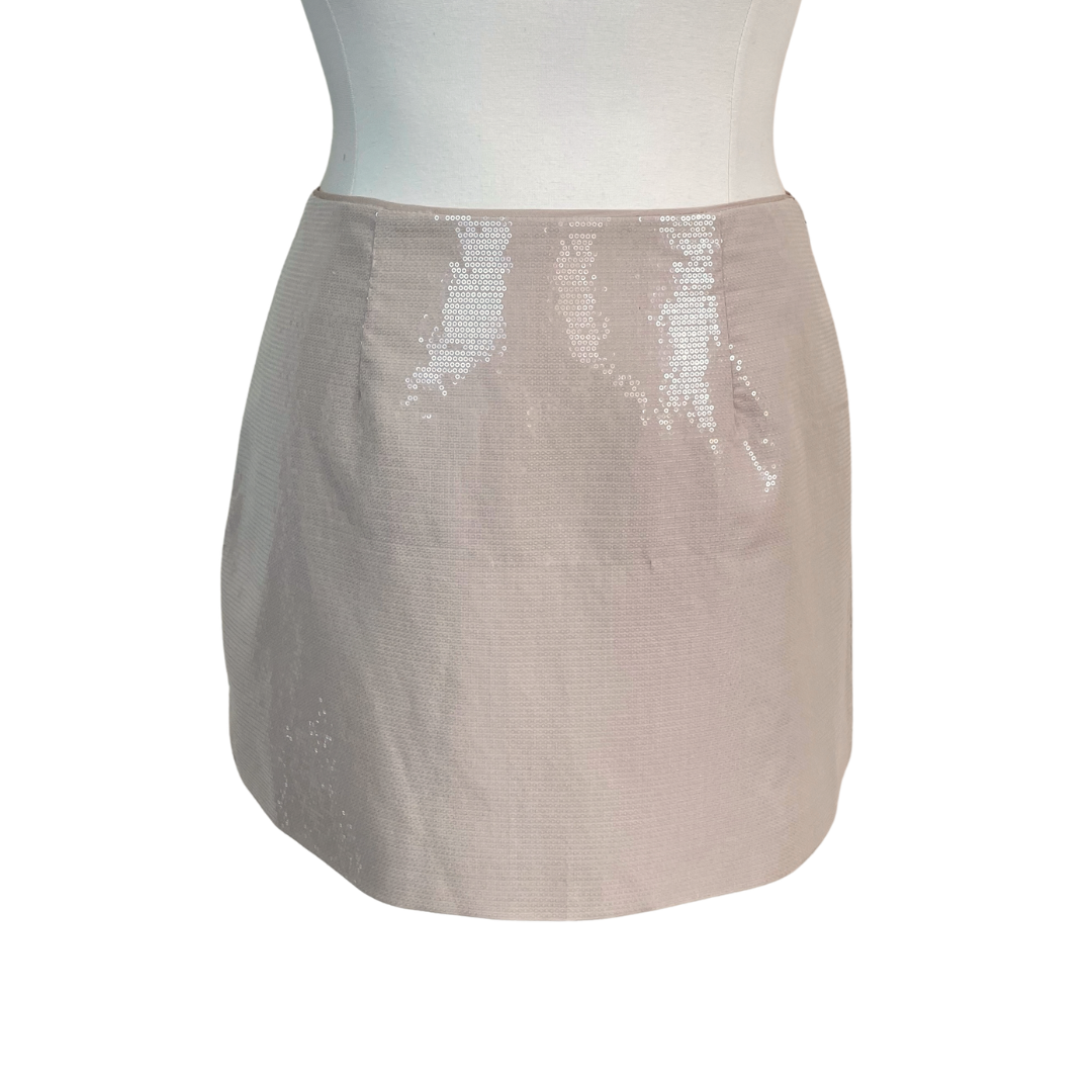 Nude Sequin Mini Skirt
