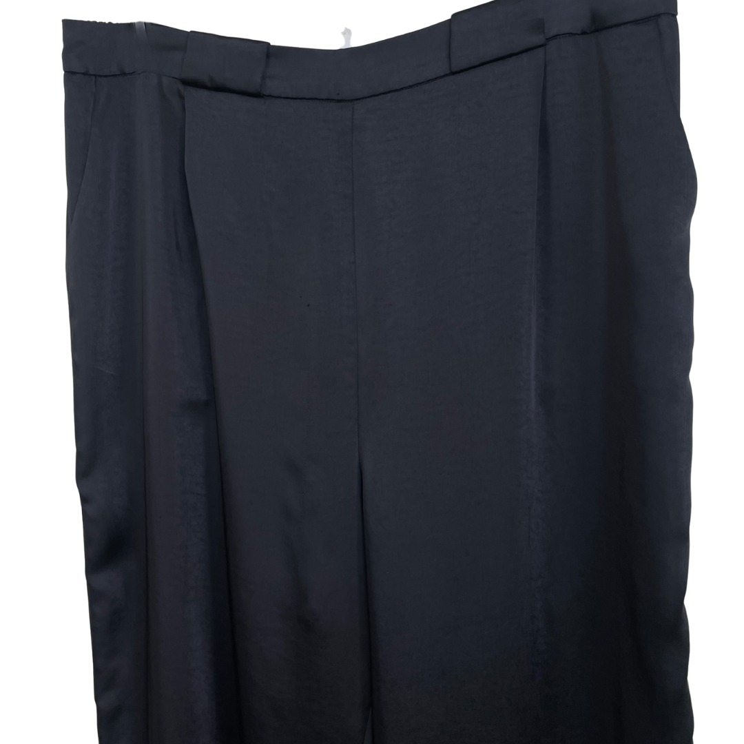 Wide Leg Satin Cropped Pants