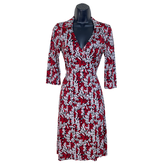 90s Printed Wrap Shirtdress