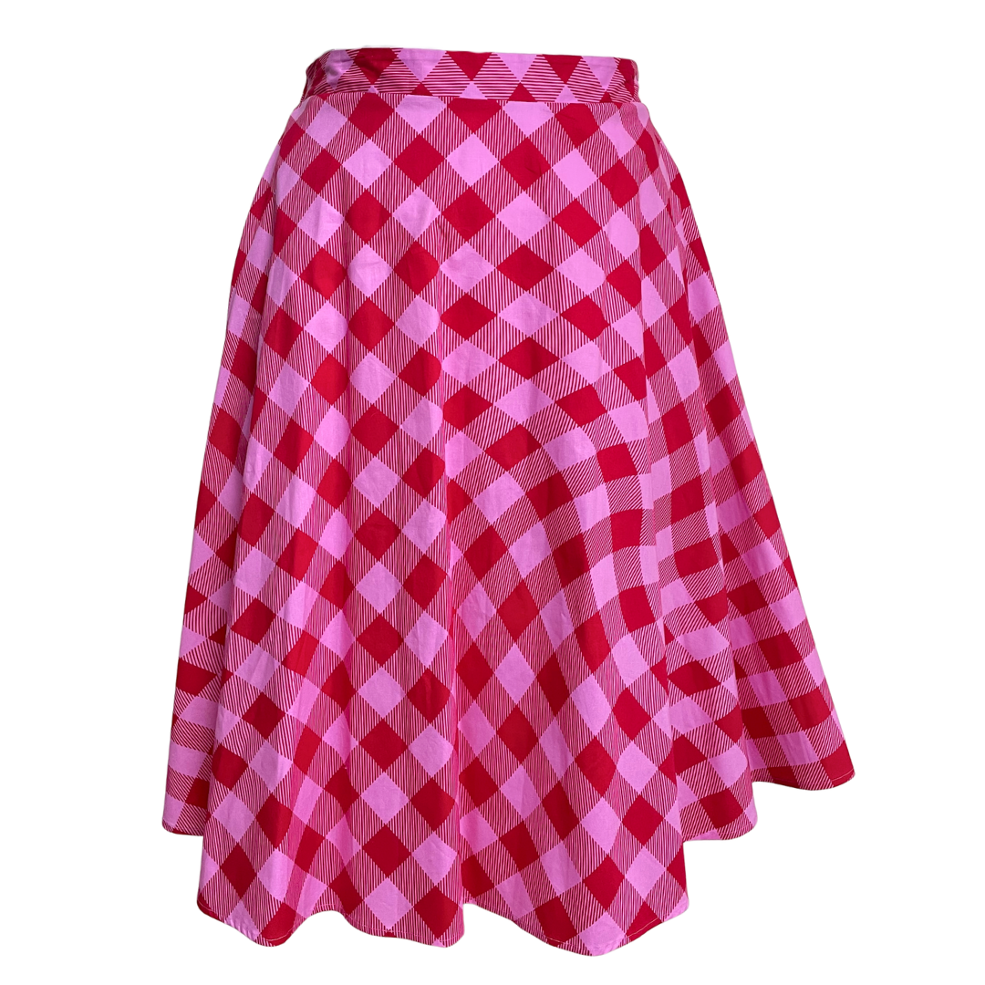 High Waisted Poplin Midi Plus Size Skirt