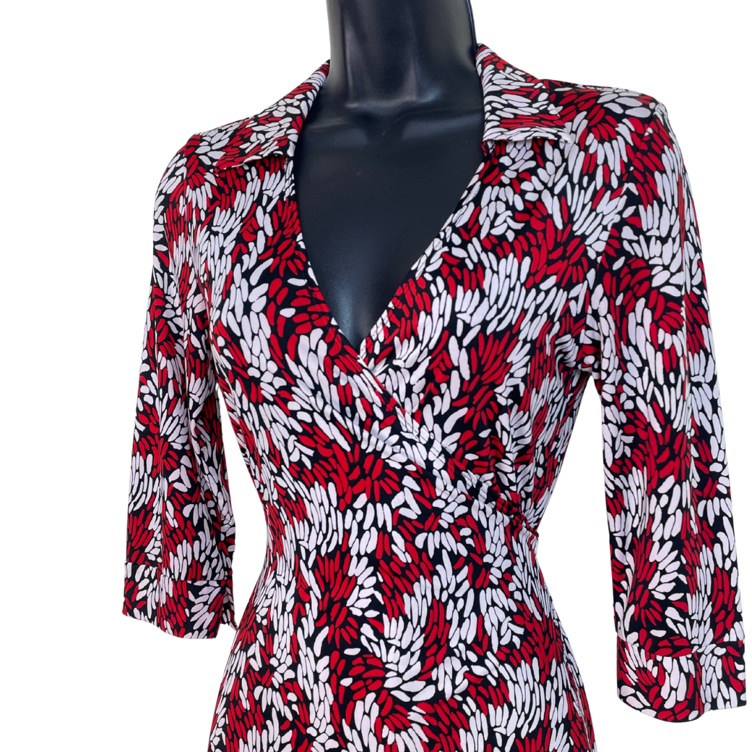 90s Printed Wrap Shirtdress