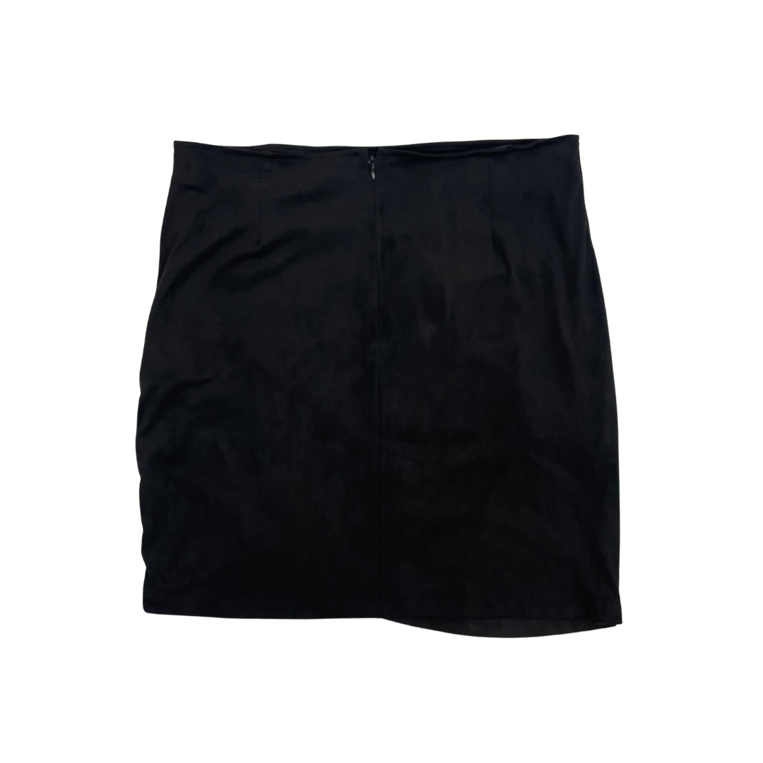 Black Faux Wrap Skirt