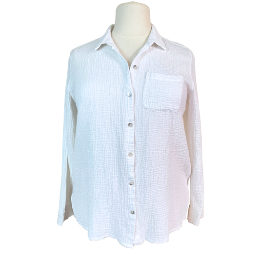 Cotton Muslin White Shirt
