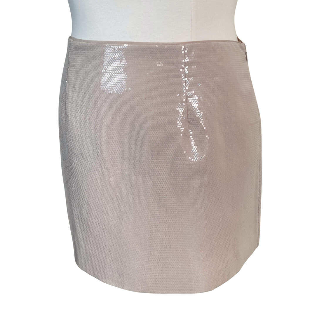 Nude Sequin Mini Skirt