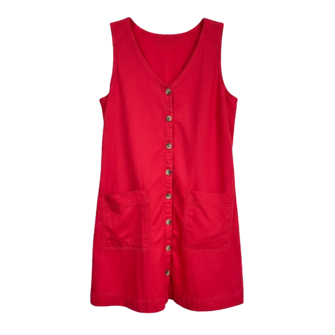 Sleeveless Button-Front Mini Dress