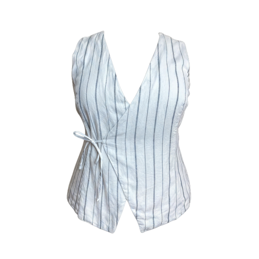 Linen-Blend Side-Tie Vest