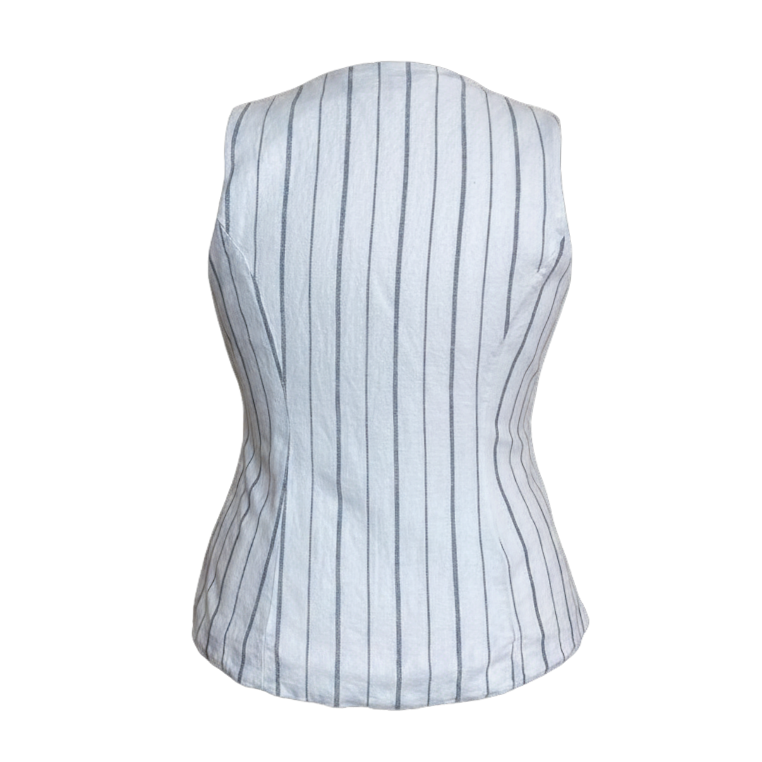 Linen-Blend Side-Tie Vest