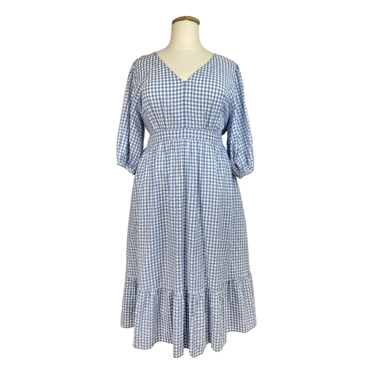 Gingham Peasant Maxi Dress