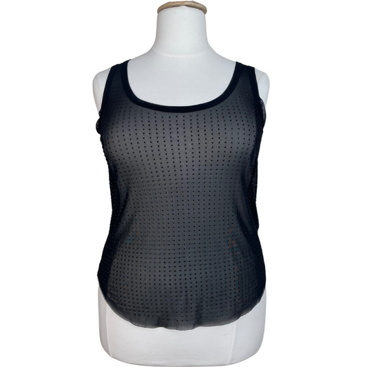 Mesh Tank with Rhinestones