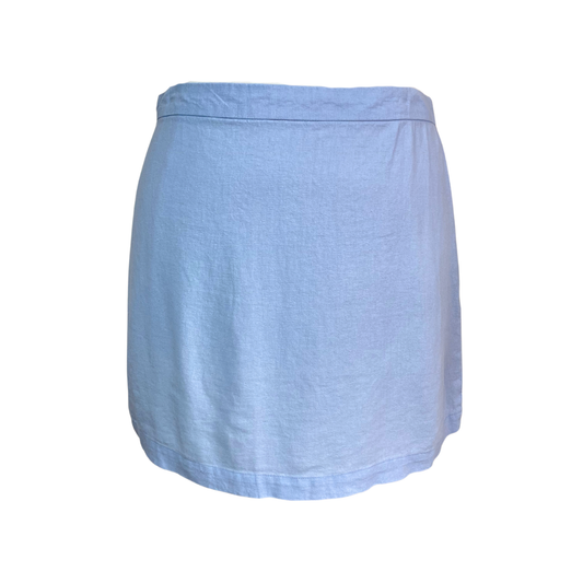 High-Waisted Linen-Blend Mini Skirt