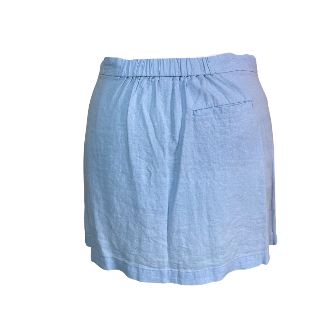 High-Waisted Linen-Blend Mini Skirt