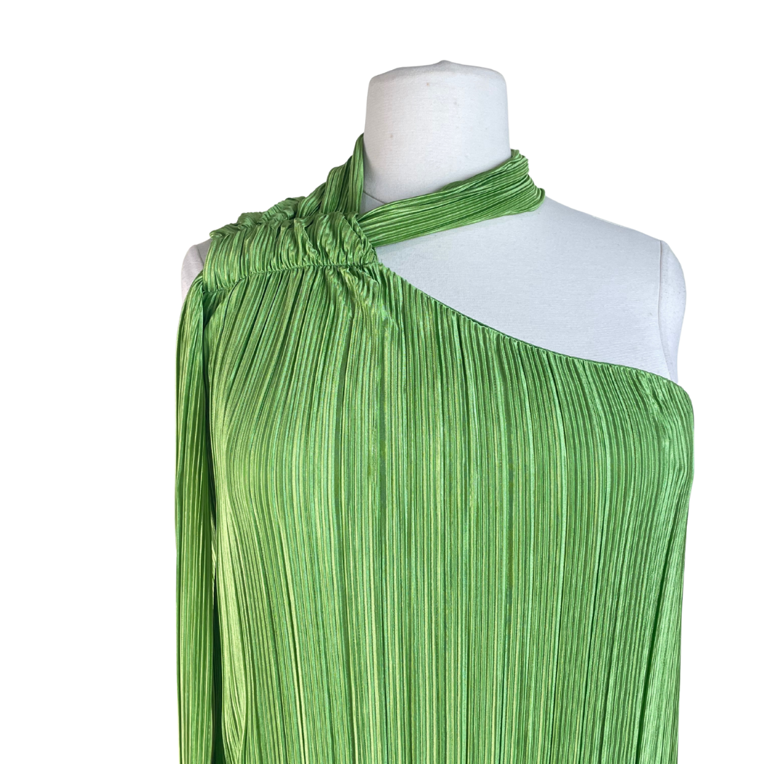 Pleated One Shoulder Maxi Dress