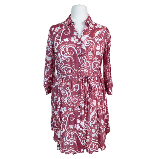 V-neck Button Down Plus Size Shirtdress