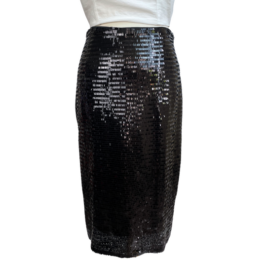 Sequined Black Pencil Skirt