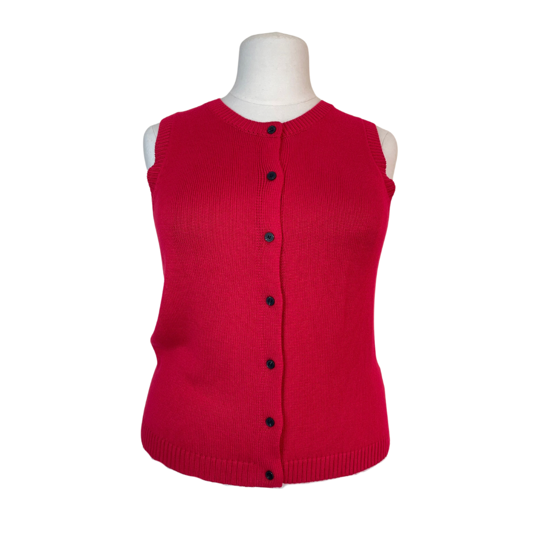 Red Knit Vest Top